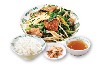 ニラレバ炒め定食